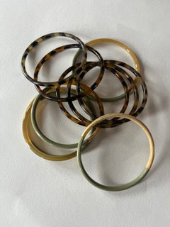 Jonc corne et laque kaki