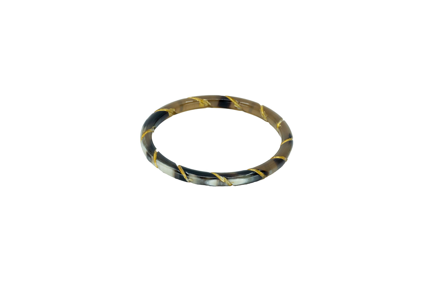 Bracelet en corne spirale dorée