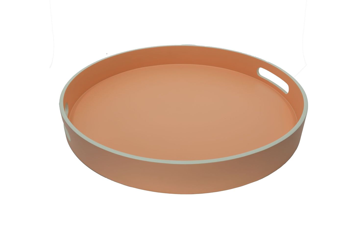 Plateau en bois laqué terre de sienne rond 40*5cm