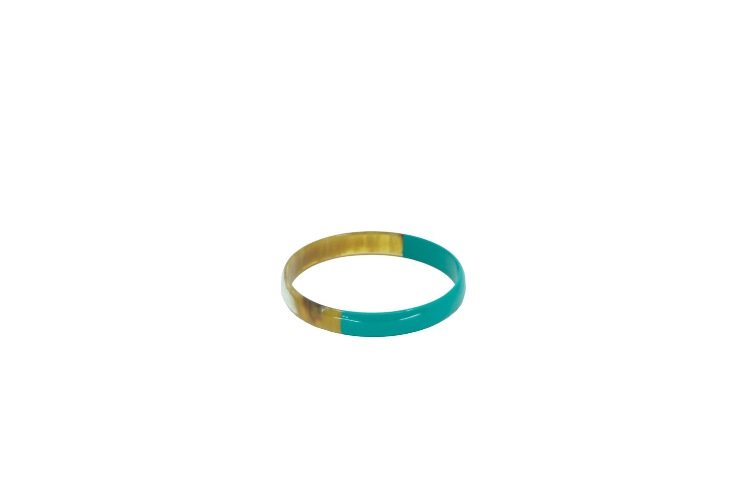 Bracelet en corne et laque vert