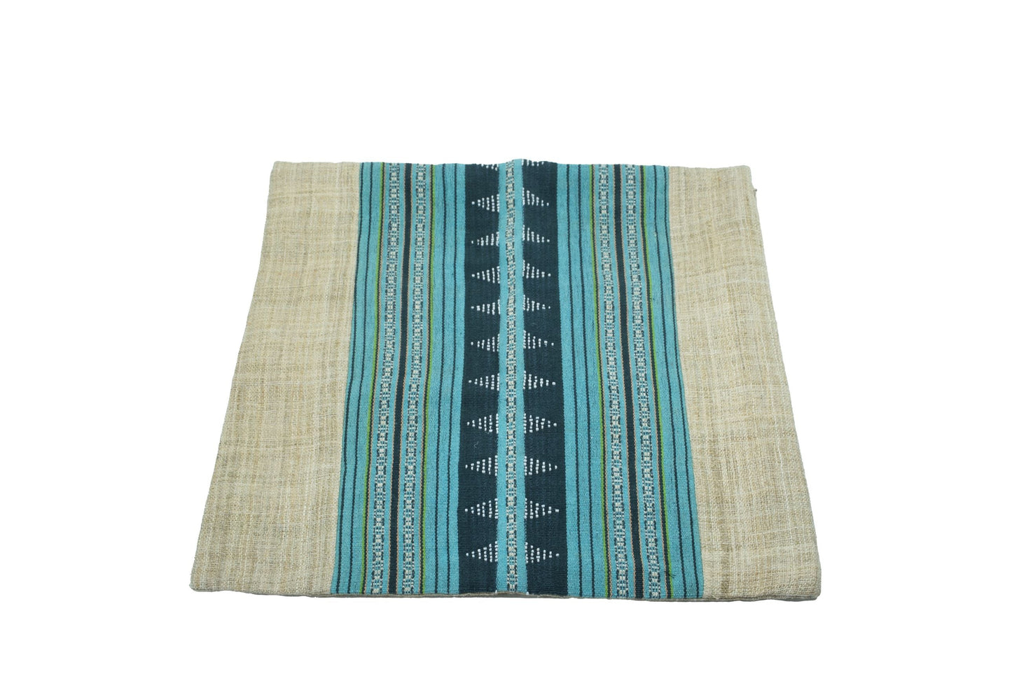 Housse de coussin en chanvre à motif ehnique