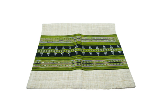 Housse de coussin en chanvre à motif ehnique
