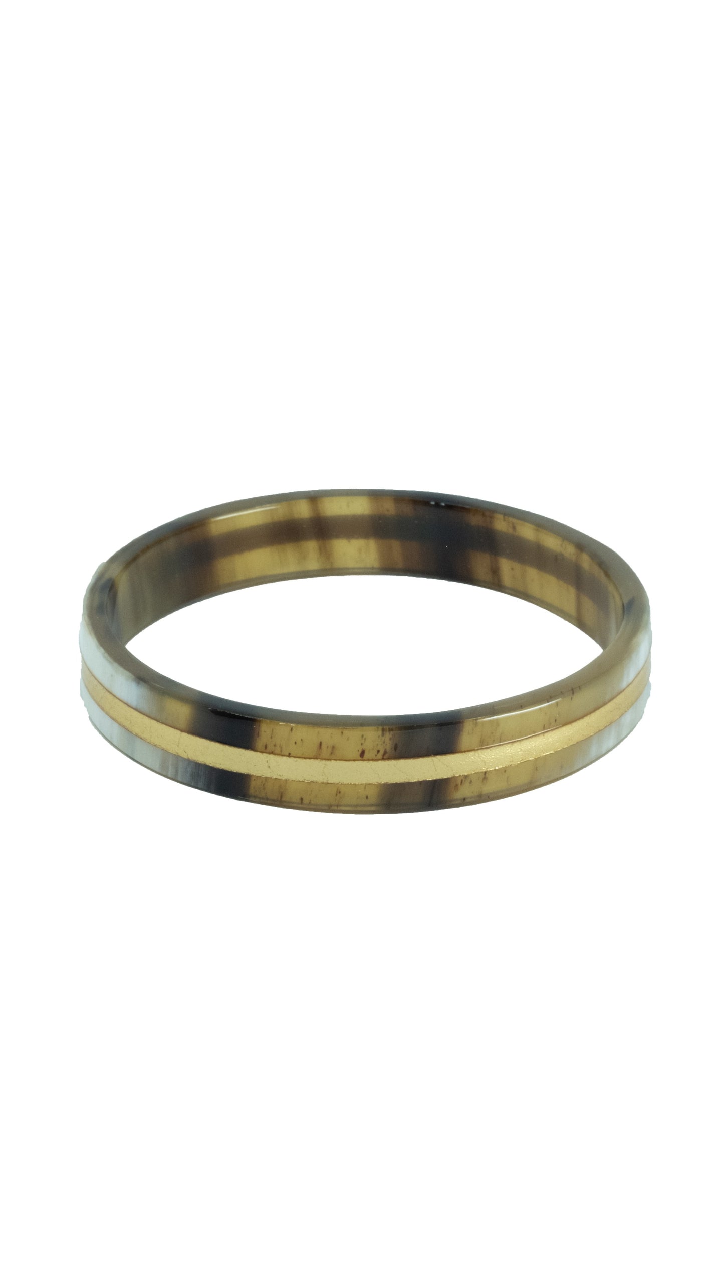 Bracelet corne et milieu doré