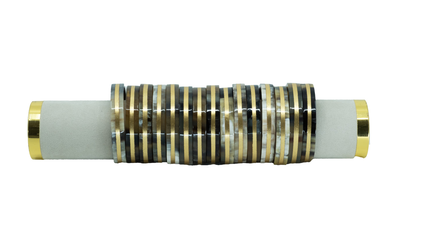 Bracelet corne et milieu doré