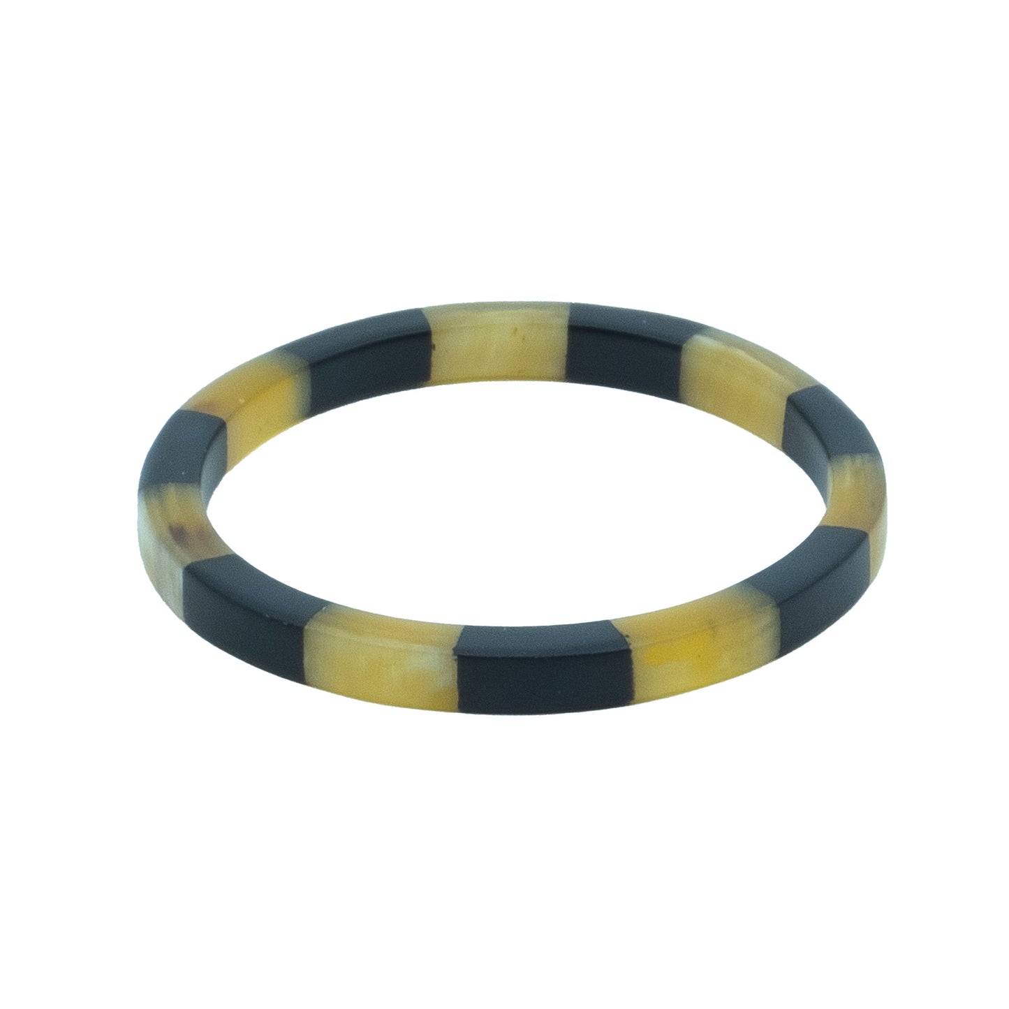 Bracelet damier noir et corne
