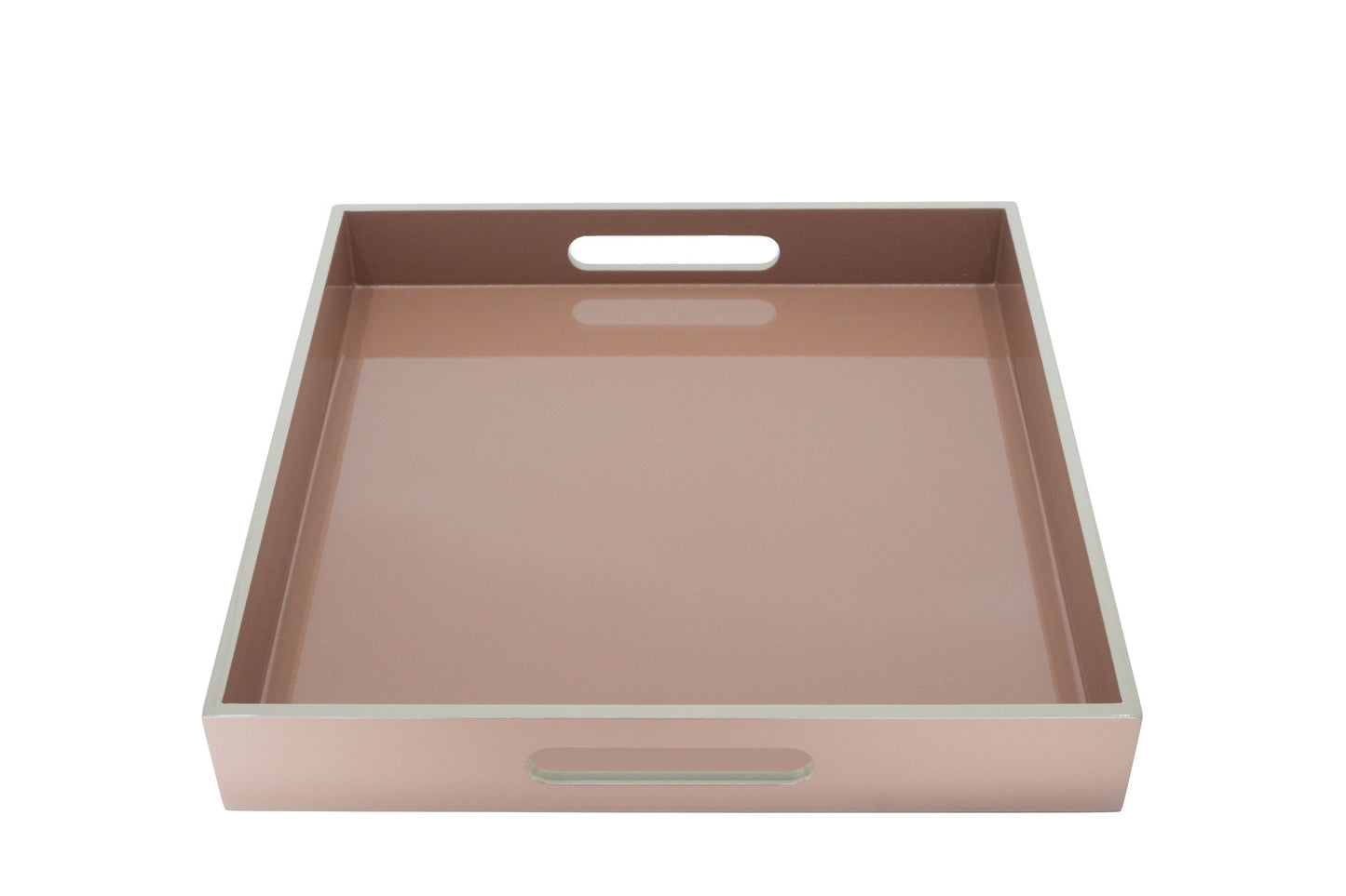 Plateau carré en bois laqué Terre de Sienne 32*32*5cm