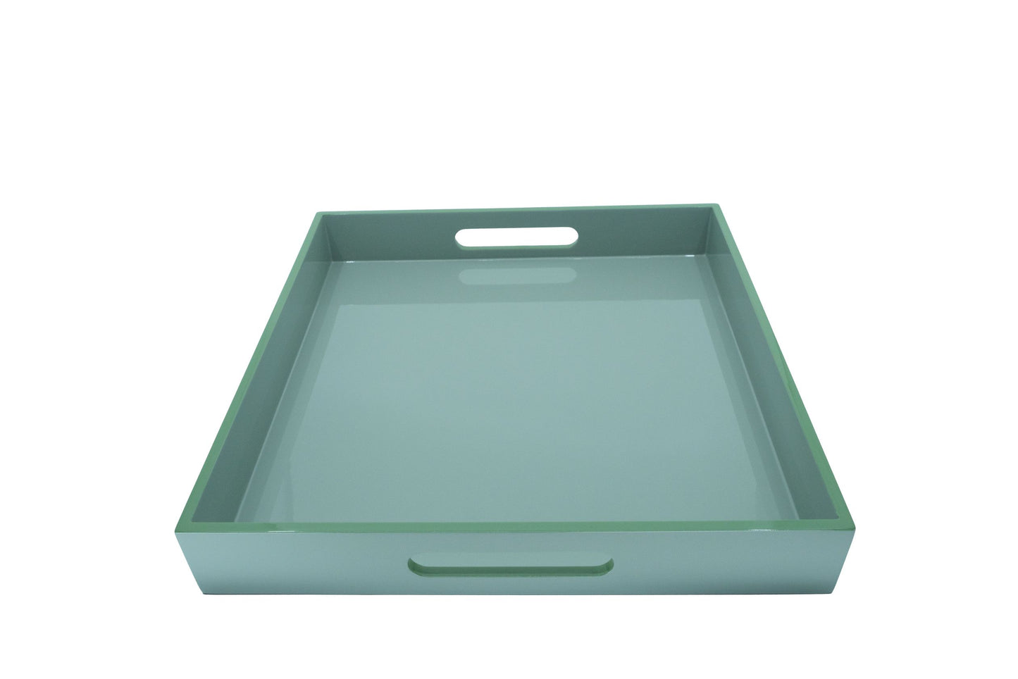 Plateau carré en bois laqué Terre de Sienne 32*32*5cm