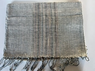 Foulard en coton rayé beige