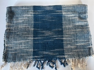 Foulard en coton à motif bleu et blanc