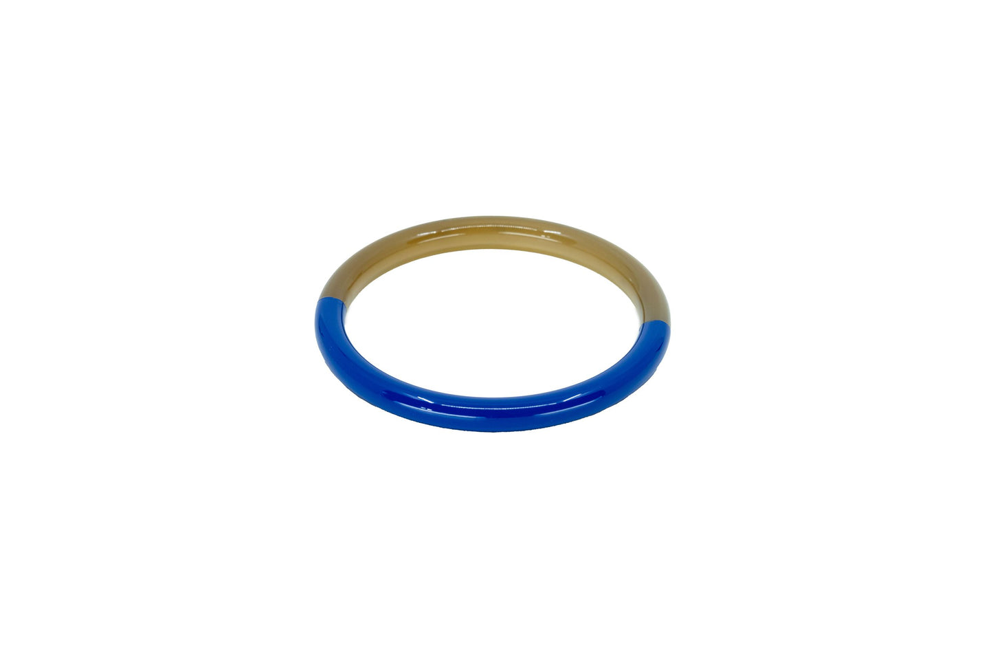 Jonc corne et laque bleu