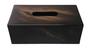 Boite à mouchoirs en bois laqué marron glaçé