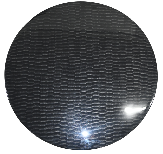 Table basse en résine sur pied laqué noire