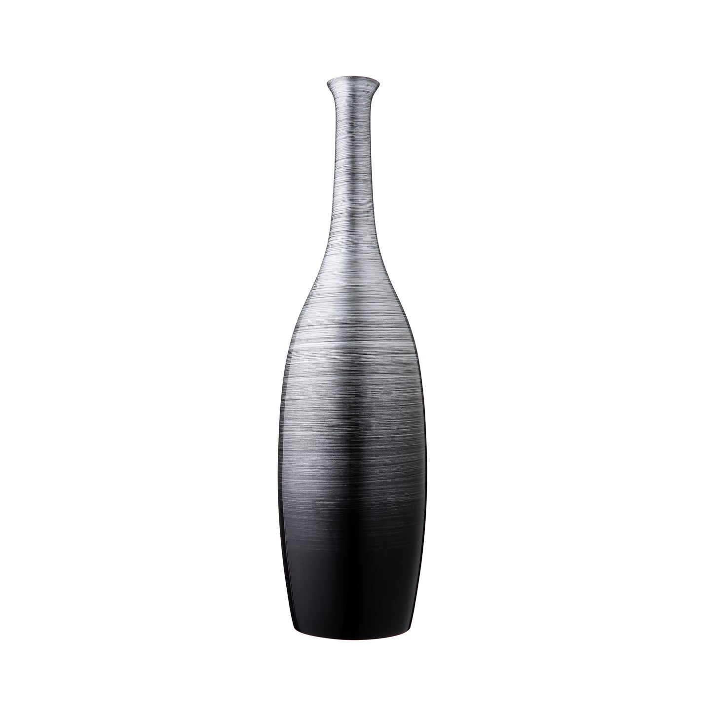 Vase haut laqué gris
