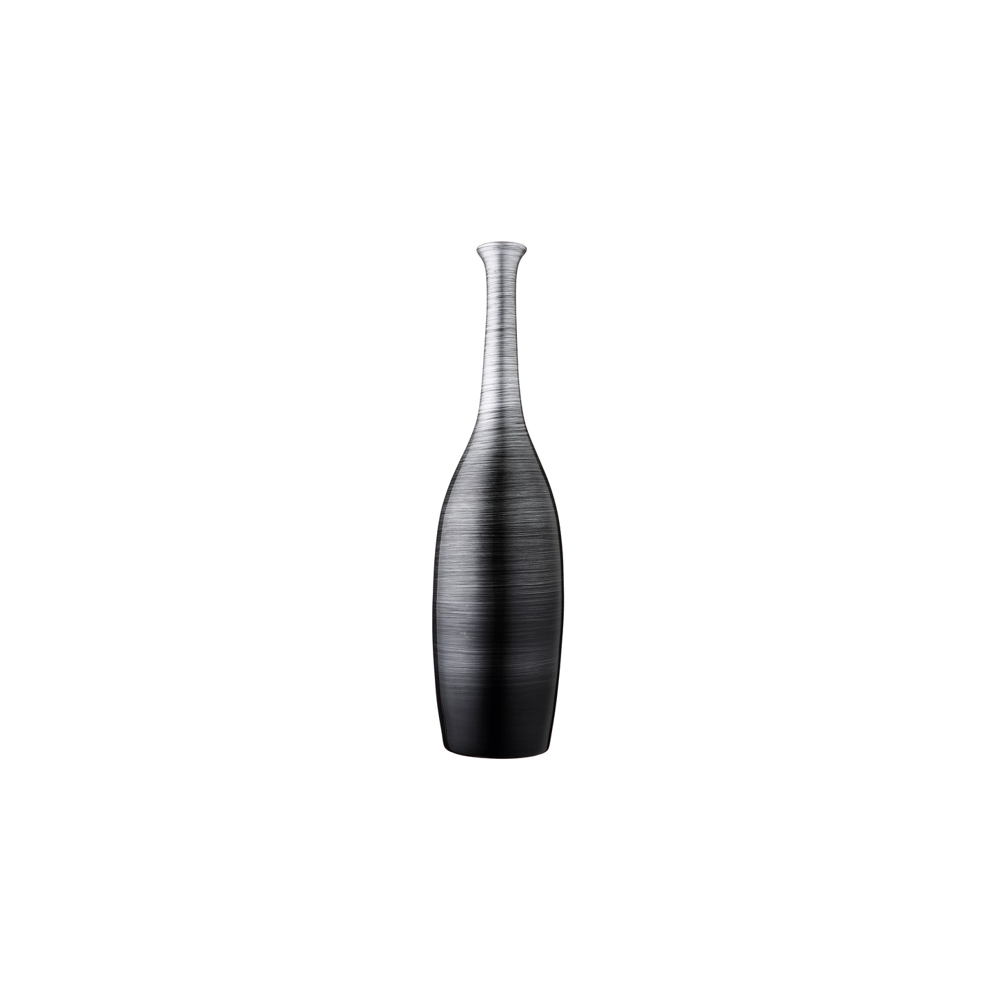 Vase haut laqué gris
