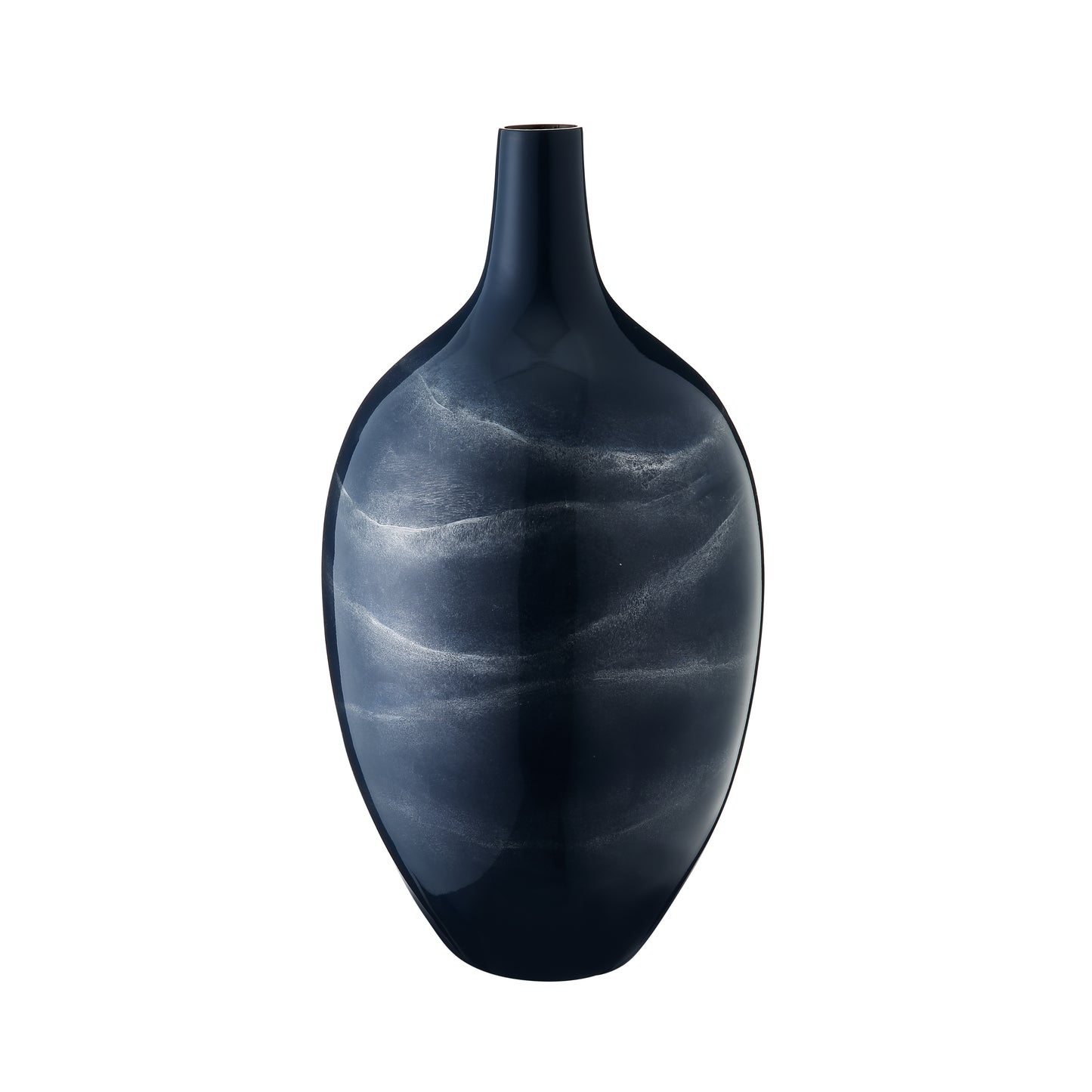 Vase en résine medium bleu laqué