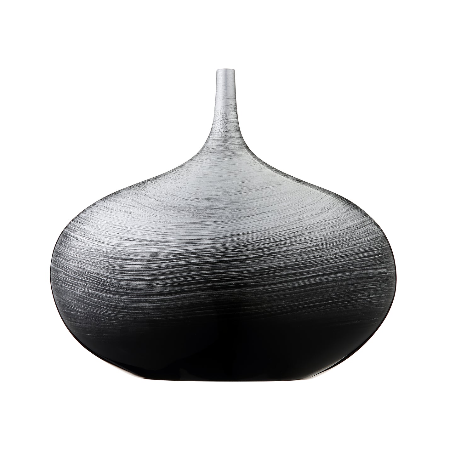 Vase bas laqué gris anthracite