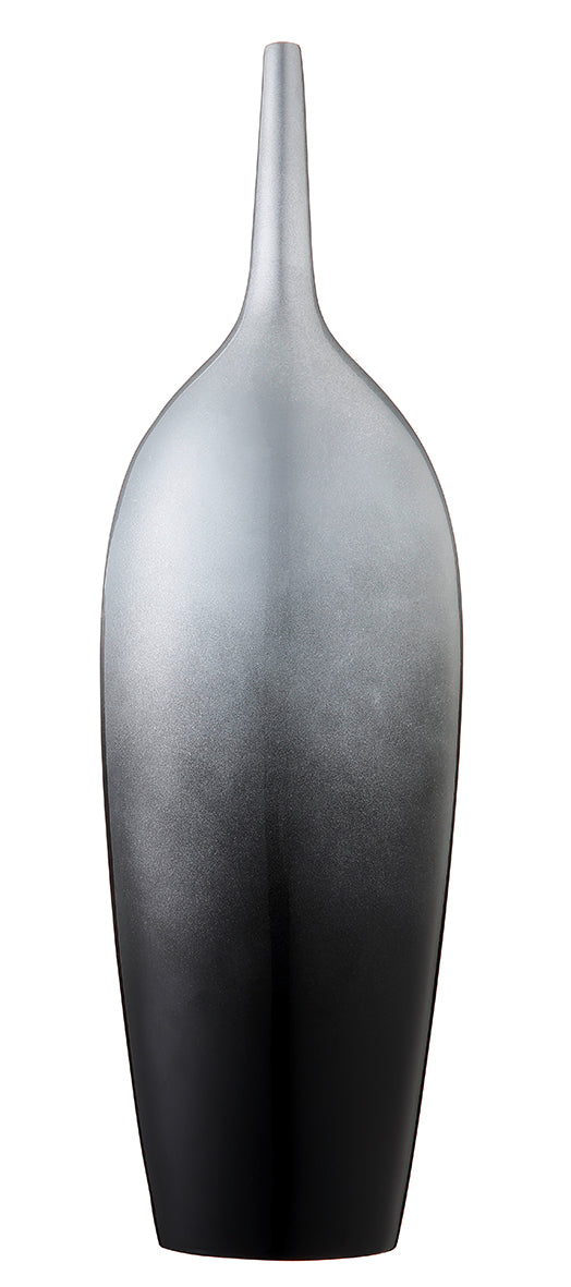 Vase en résine forme bouteille laqué gris anthracite