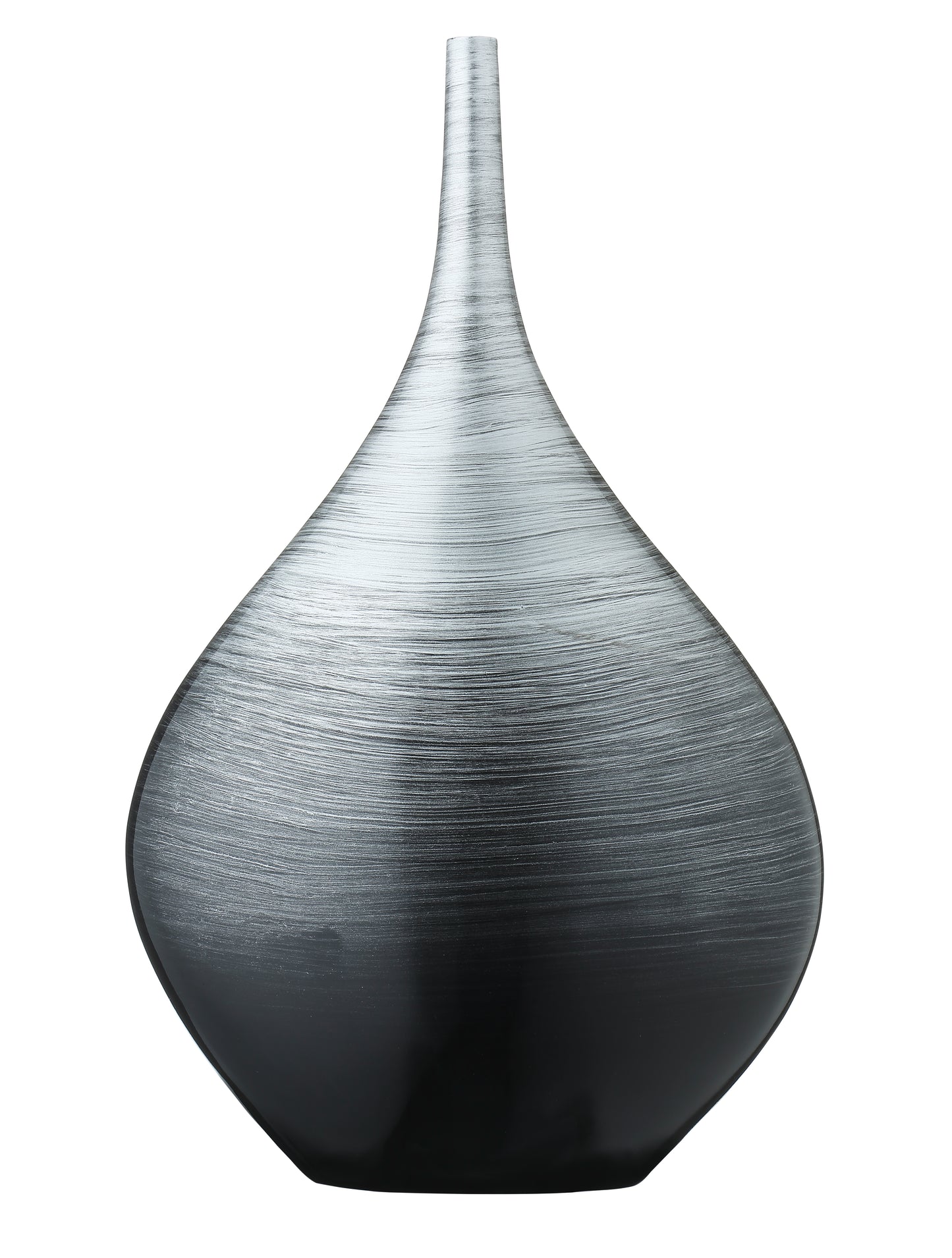 Vase en résine forme amphore laqué gris anthracite
