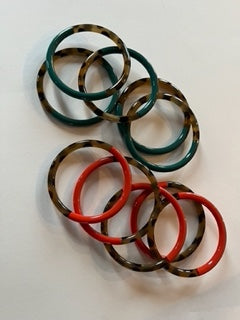 Jonc en corne leopard et laque