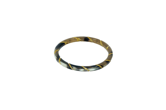 Bracelet en corne spirale dorée