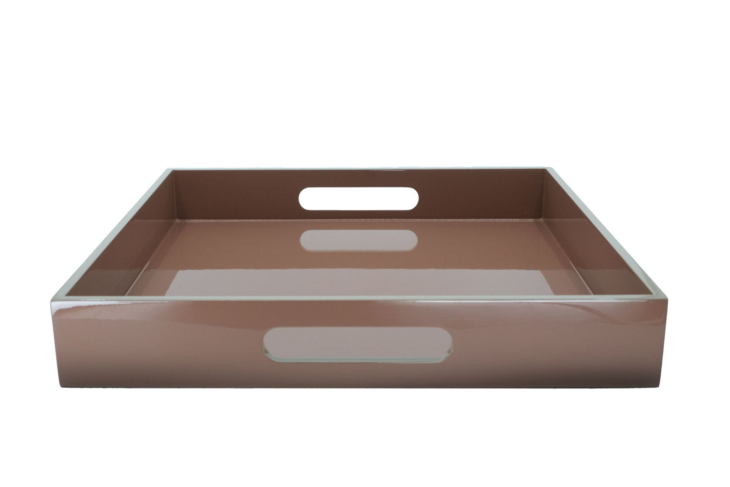 Plateau carré en bois laqué Terre de Sienne 32*32*5cm