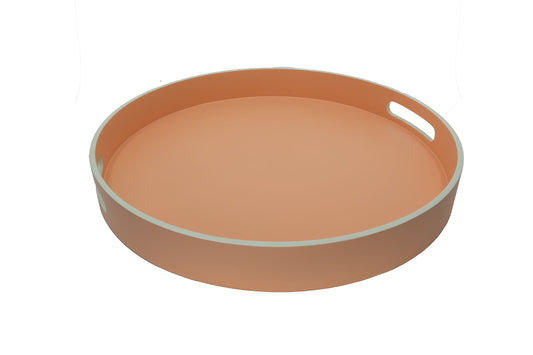 Plateau en bois laqué terre de sienne rond 40*5cm