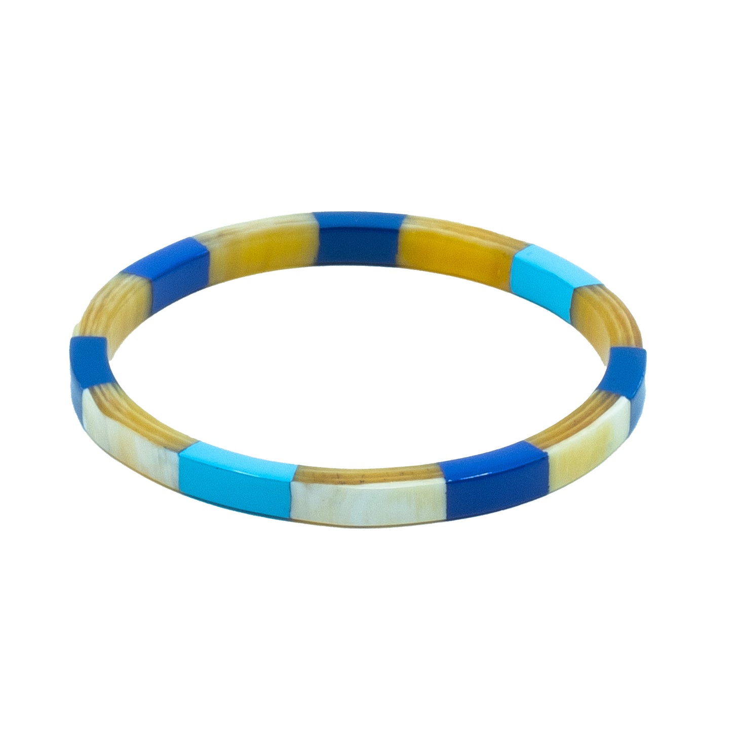 Bracelet damier corne et couleur