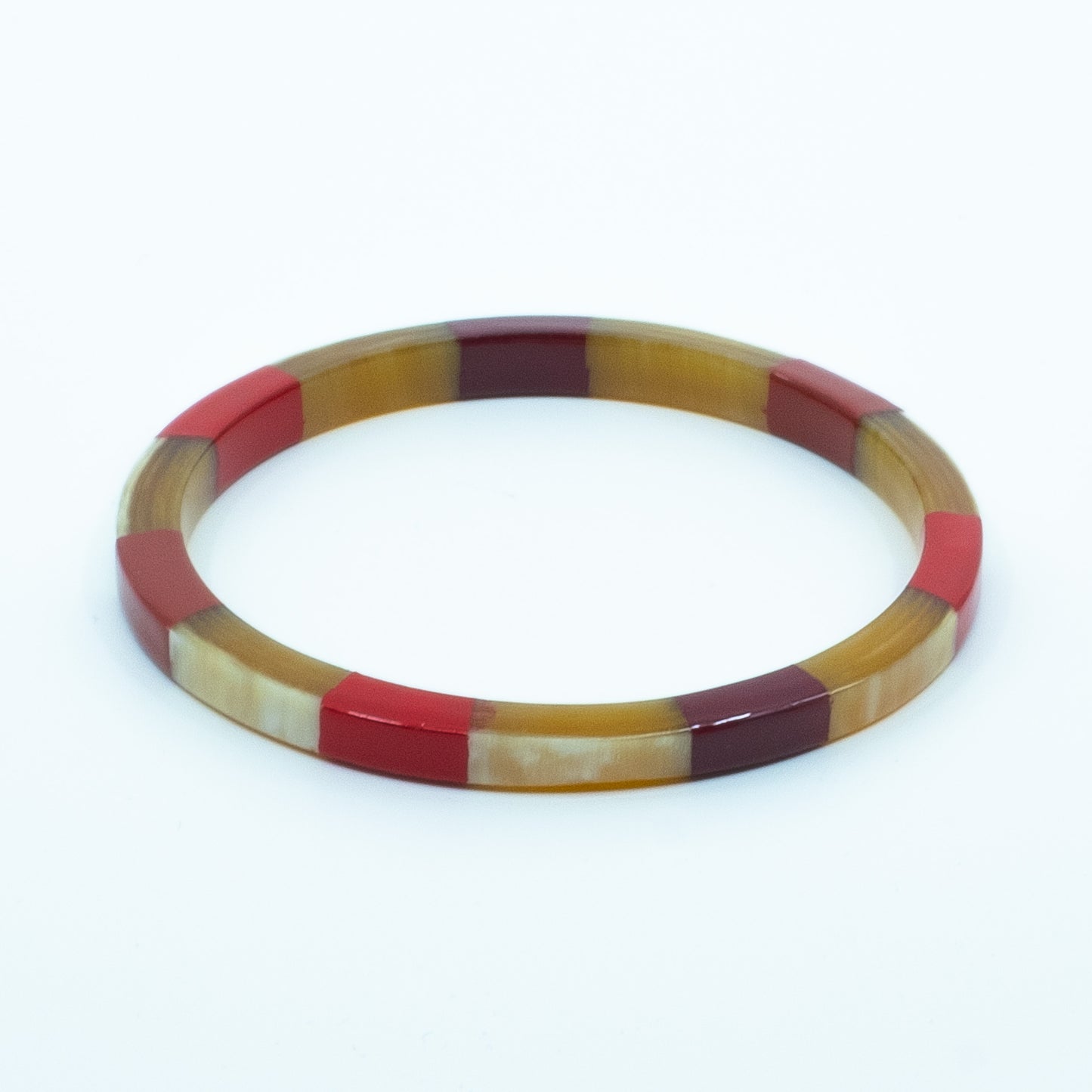 Bracelet damier corne et couleur