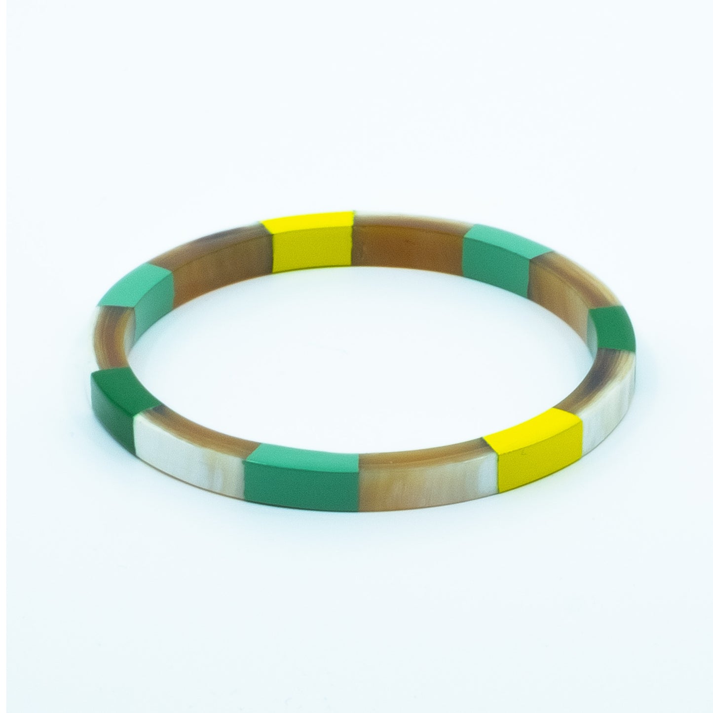 Bracelet damier corne et couleur