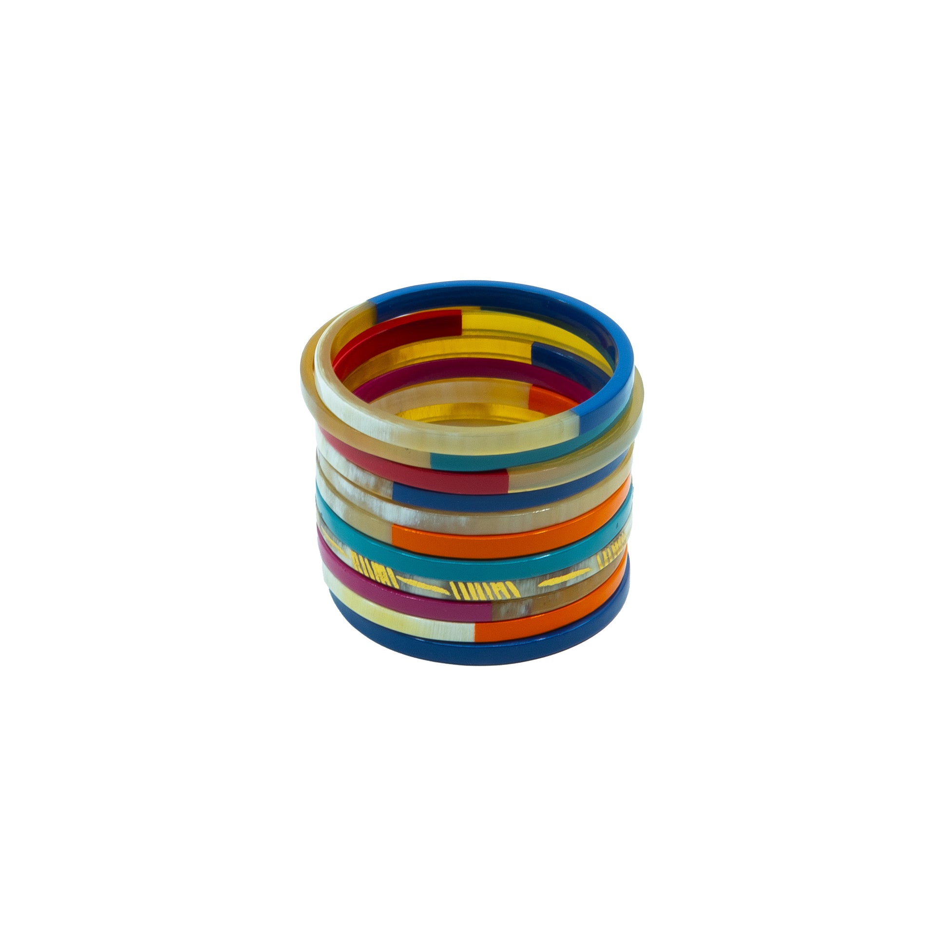 Bracelet 25 Totem en corne noire et laque Kaki Bracelet 25 Totem en corne noire et laque Kaki