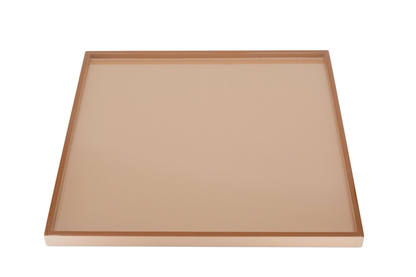 Plateau carré en bois laqué Terre de Sienne 30*30*1.5cm