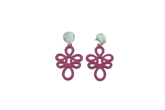 Boucles d'oreille fleur rose