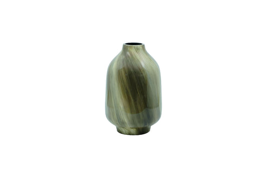 Vase droit en résine laqué motif nuage