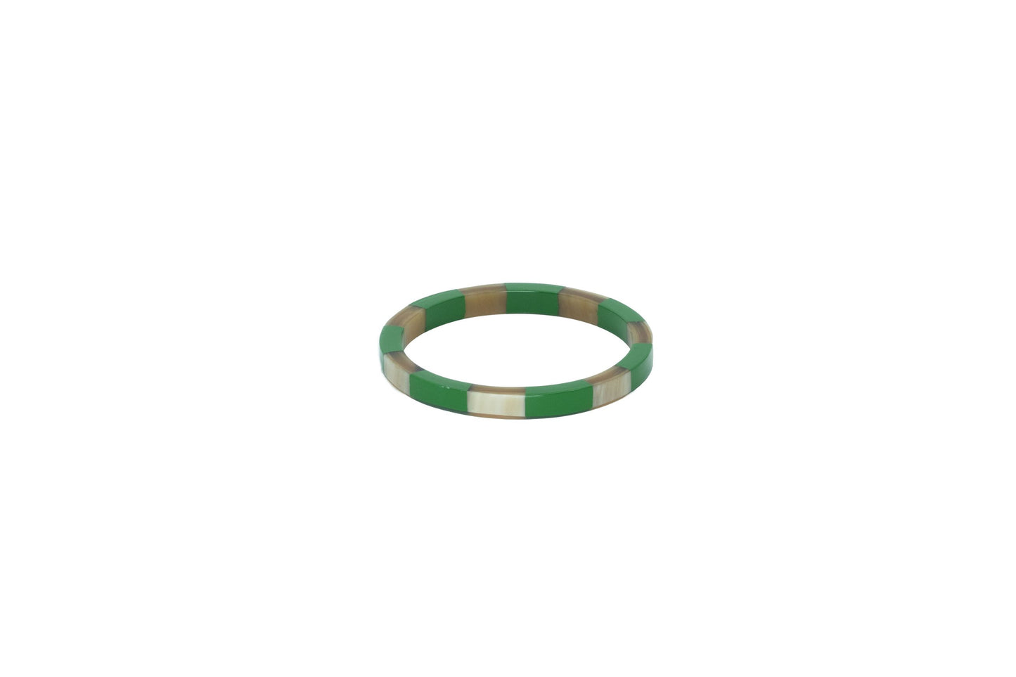 Bracelet damier corne naturelle partiellement laqué