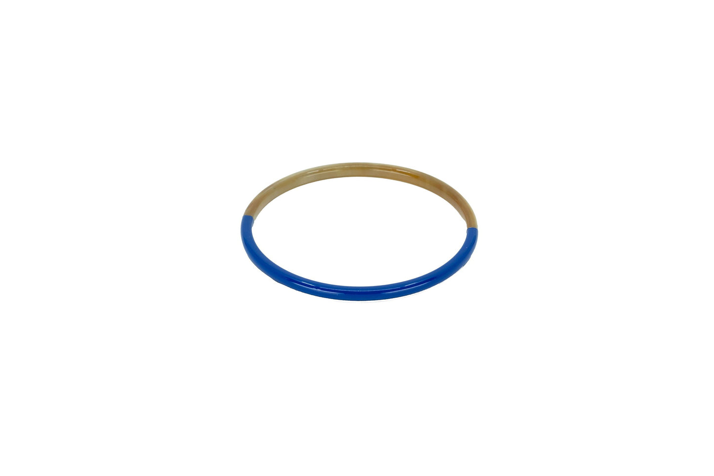 Jonc corne et laque bleu