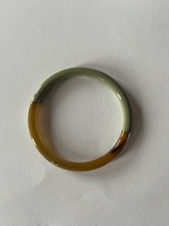 Jonc corne et laque kaki