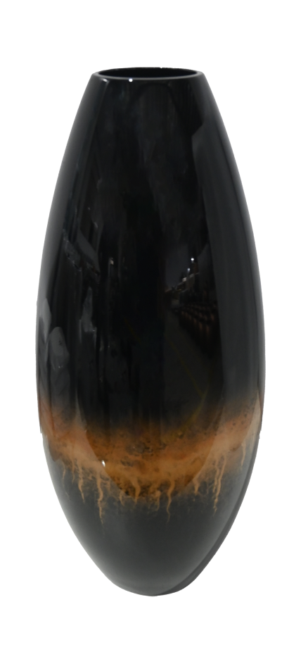 Vase noir et or évasé