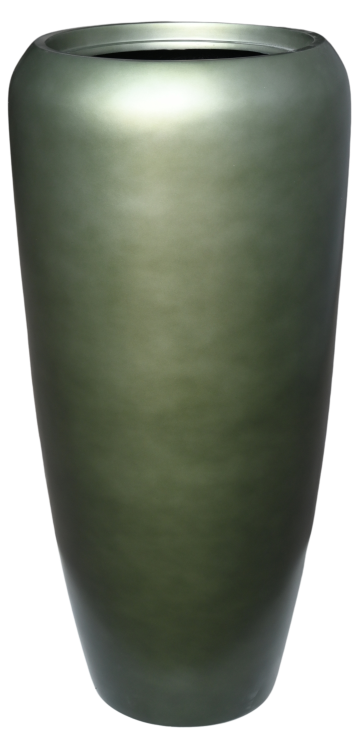 Pot en résine laqué vert olive