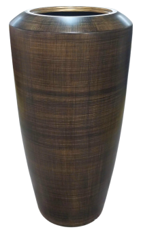 Pot en résine laqué marron