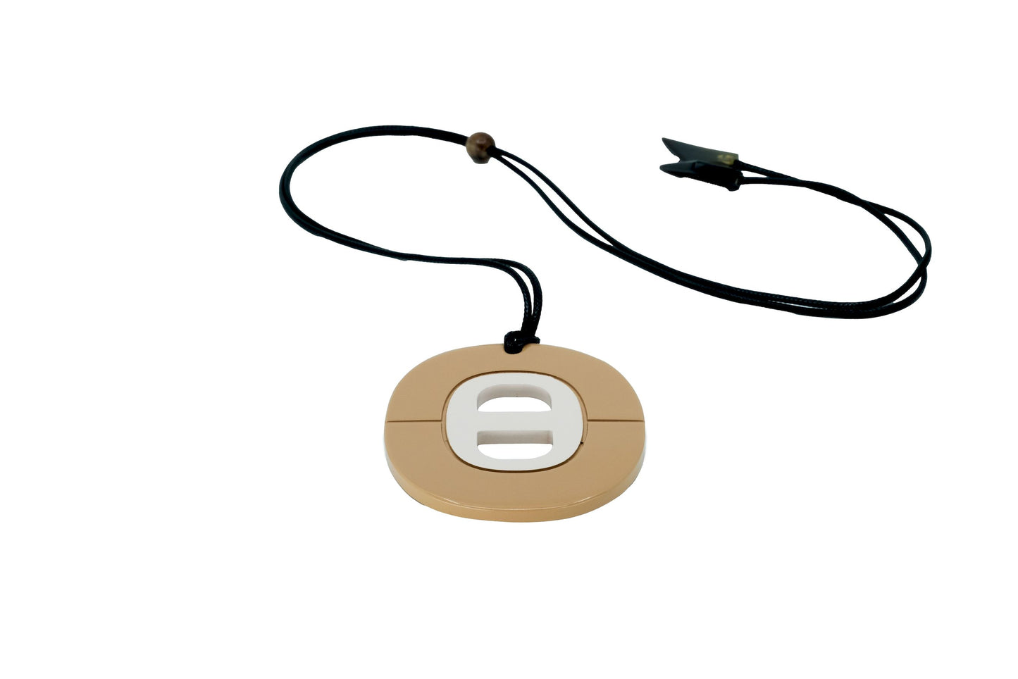 Pendentif  oval en corne laqué