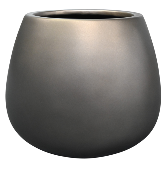 Pot en résine laqué bronze