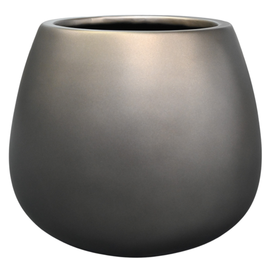 Pot en résine laqué bronze