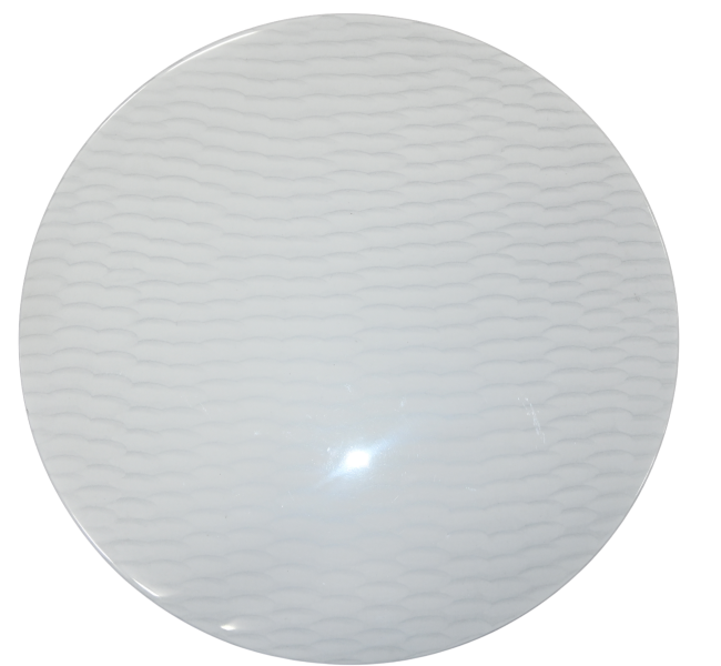 Table basse en résine sur pied laqué blanche